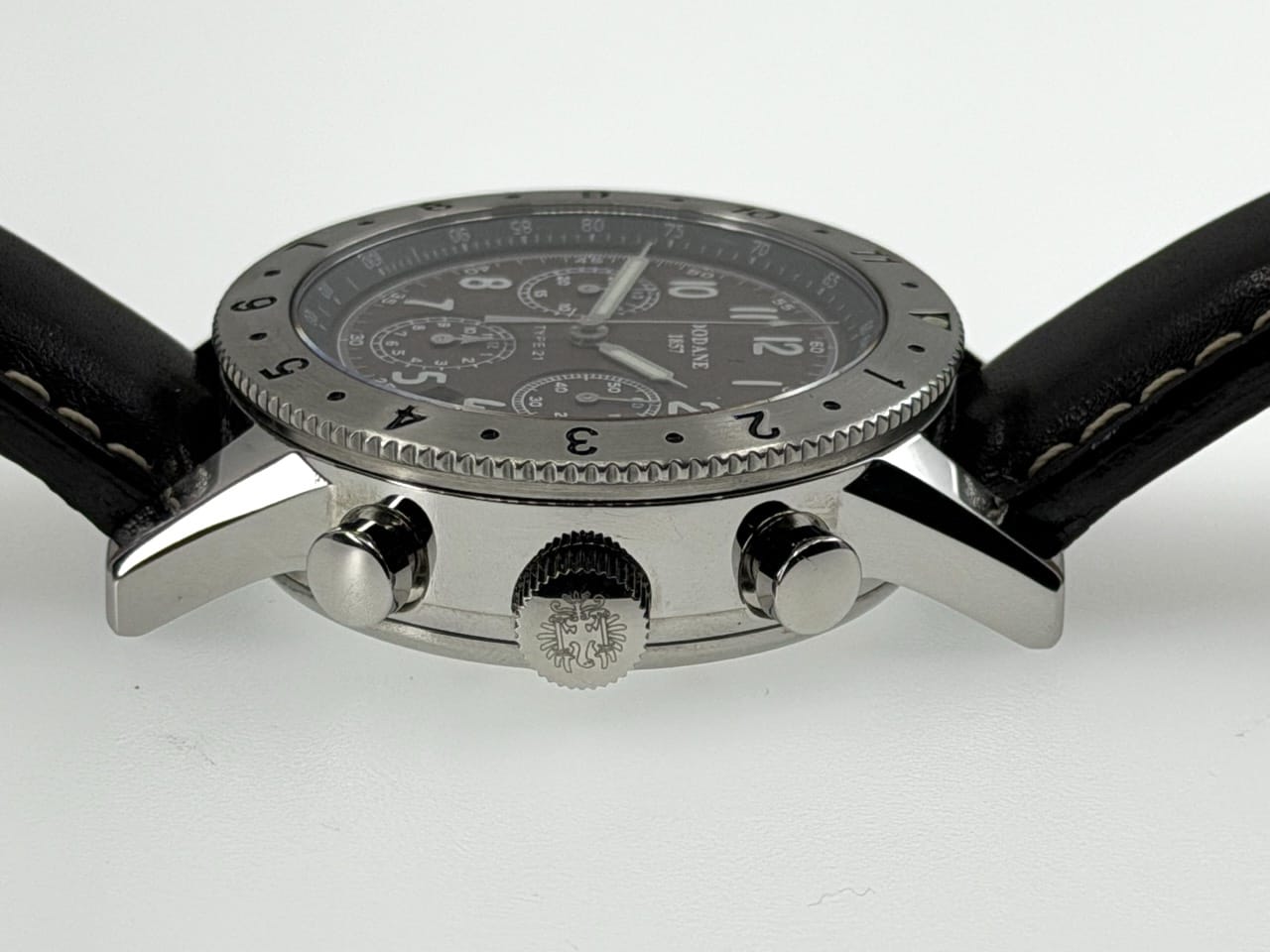 Dodane 1857 TYPE 21 Chronograph Flyback 41.5mm Automatic Three Register Matte Brown Dial with Box Papers Card - Image 8