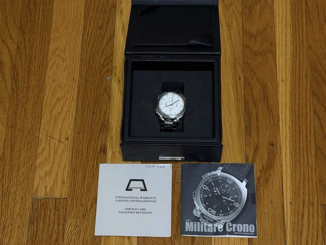 ANONIMO Militare Chrono Automatico 43mm Automatic Box Papers Model 2007 SS-W Limited Edition