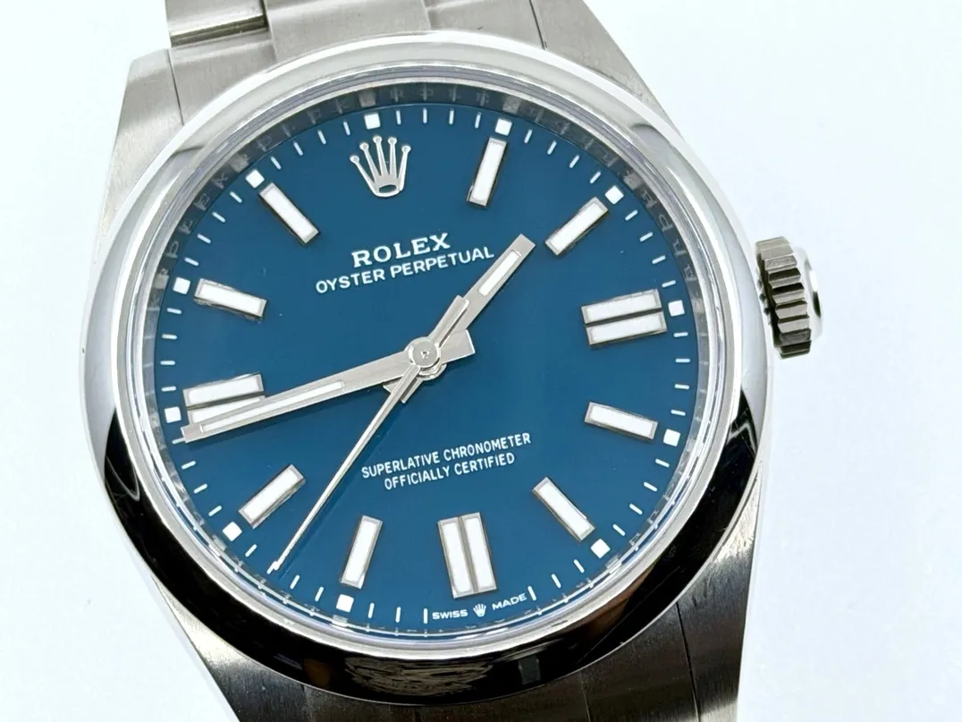 Rolex Oyster Perpetual 41 with Med Blue Dial model 134300 Box Papers Card Year 2025