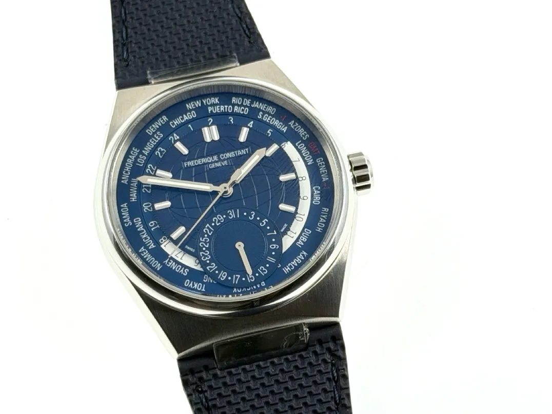 Frederique Constant Highlife Worldtimer 24 Timezones Blue Dial Men's 41mm Automatic Box Papers FC-718N4NH6B
