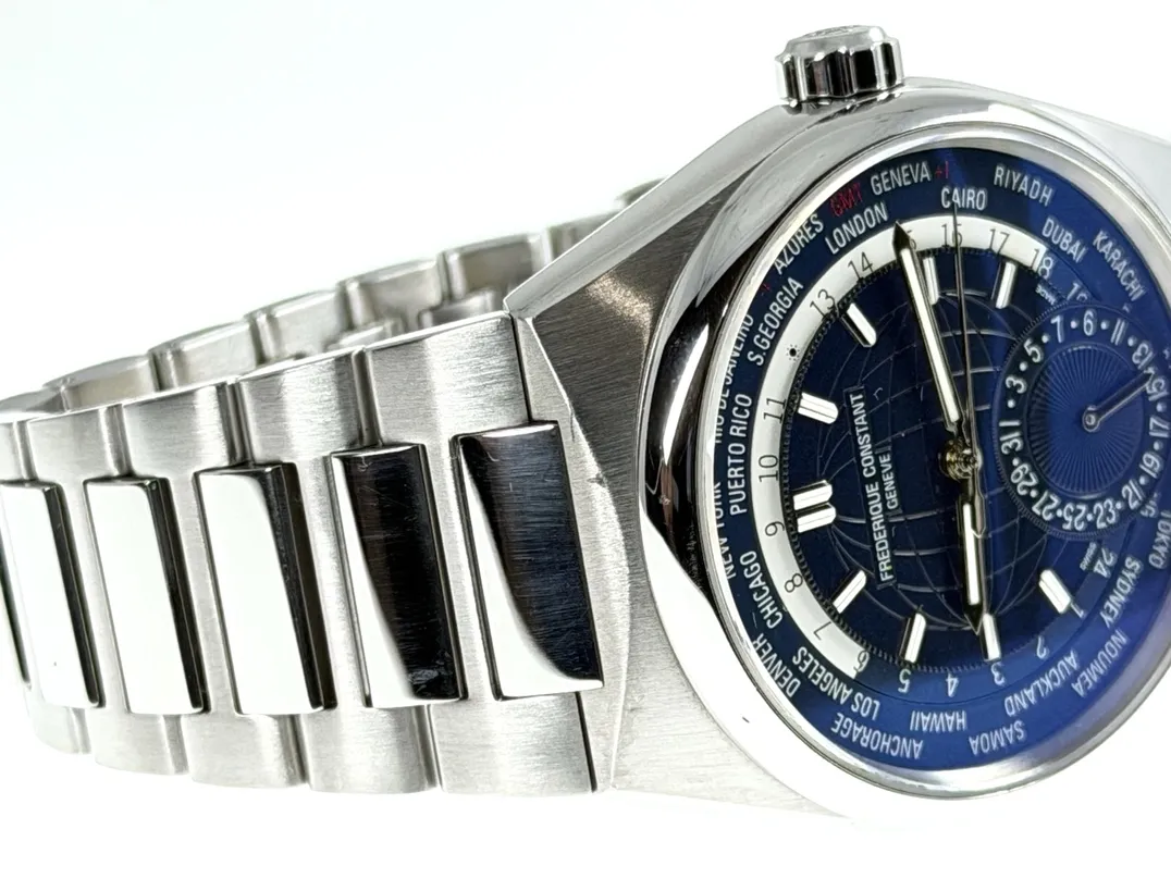 Frederique Constant Highlife Worldtimer 24 Timezones Blue Dial Men's 41mm Automatic Box Papers FC-718N4NH6B