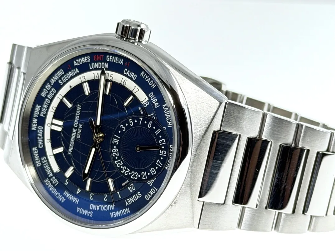 Frederique Constant Highlife Worldtimer 24 Timezones Blue Dial Men's 41mm Automatic Box Papers FC-718N4NH6B