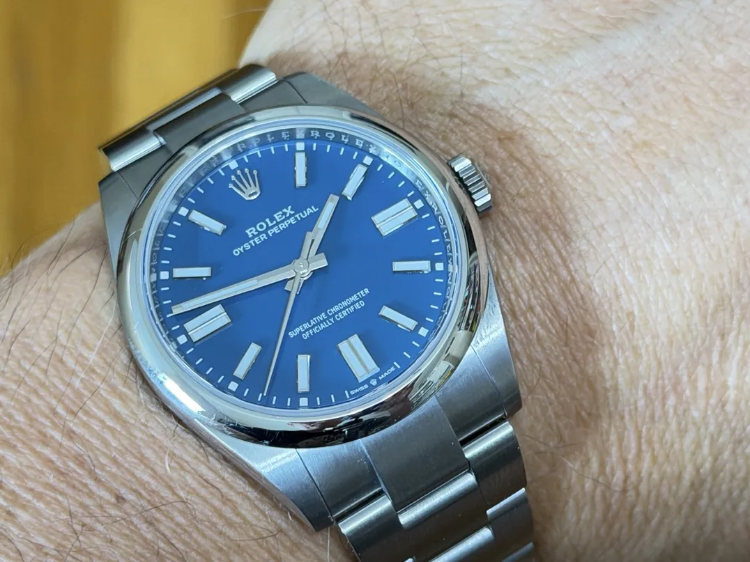 Rolex Oyster Perpetual 41 with Med Blue Dial model 134300 Box Papers Card Year 2025