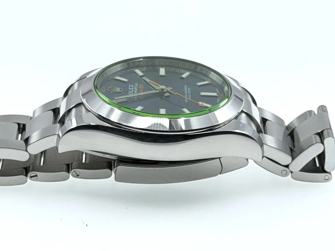 Rolex MilGauss with Blue Dial Green Crystal 40mm Automatic Box Papers Card 116400GV