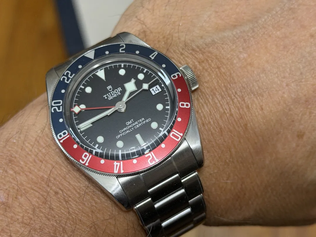 Tudor Black Bay GMT Heritage Pepsi automatic 41mm full size black dial box papers 79830RB