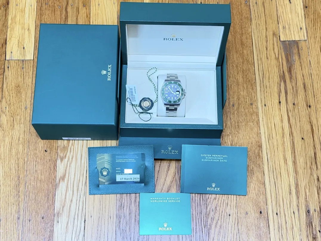 Rolex Submariner with Date Green Ceramic Bezel and Black dial Starbucks 126610LV Box Papers Year 2026