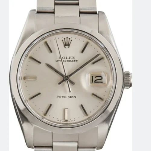 Rolex Oysterdate Precision 34mm Manual Wind Silver Dial model 6694 Vintage