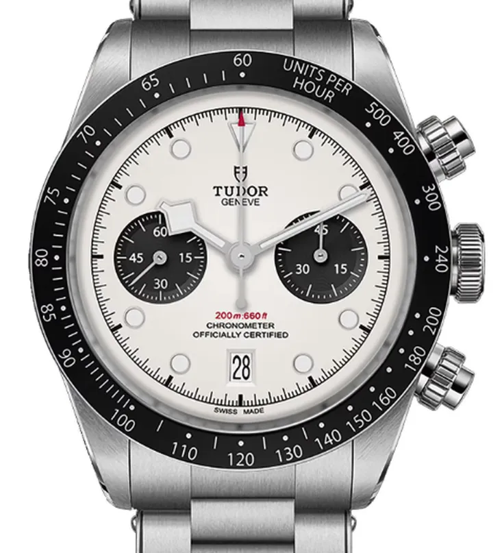 Tudor Black Bay Chrono Panda White Dial Black Subs with steel bracelet 41mm Automatic Chronograph Box Papers Card 79360N