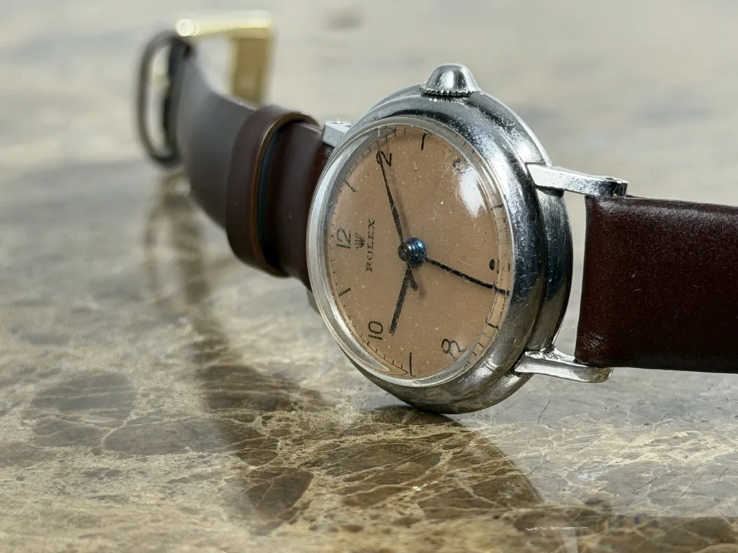 Rolex Nurse Precision Watch 24mm Manual Wind with Salmon Dial with Arabic Numerals Vintage