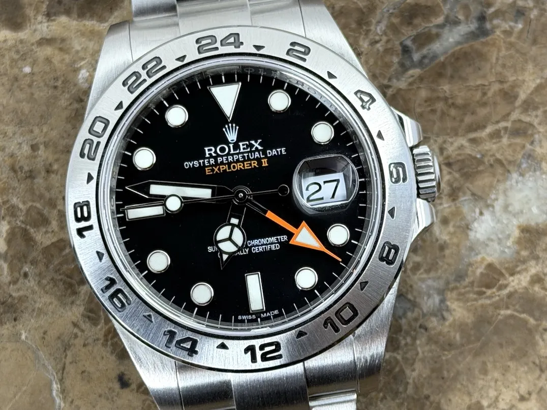 Rolex Explorer II 42mm Automatic Orange Hand with Black Dial Oyster Steel Bracelet model 216570