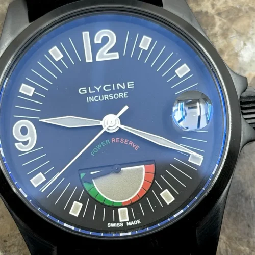 Glycine Incursore Power Reserve Indicator 46mm Automatic Black DLC Limited to 300 pieces model 3880
