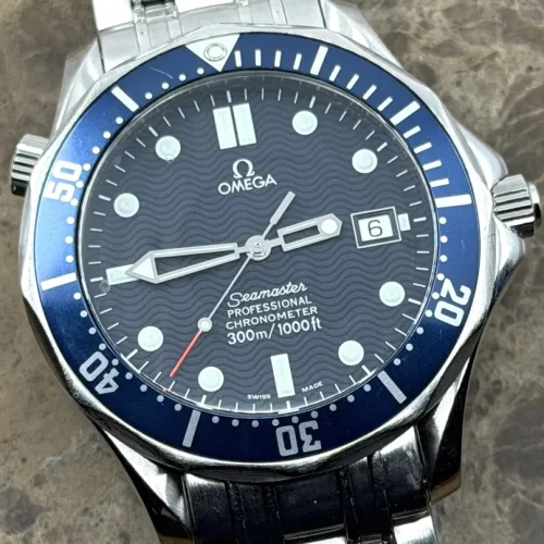 Omega Seamaster 300m Professional Automatic 41mm caliber 1120 Blue Wave Dial with James Bond Bracelet Box Papers 2531.80
