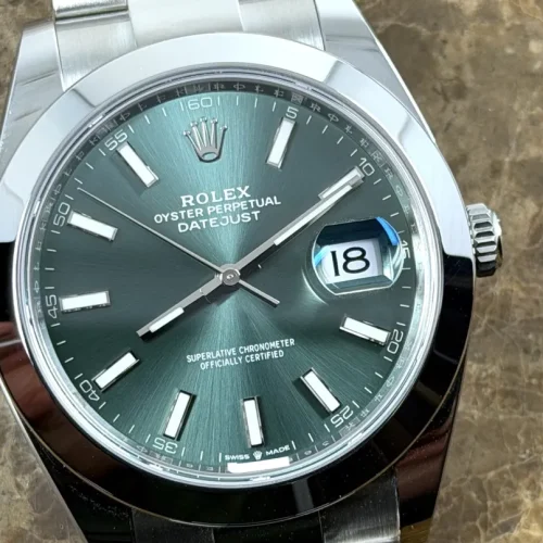 Rolex Datejust 41 Automatic with Green Dial Oyster Bracelet model 126300 with Box Papers Card 2026 Never Worn