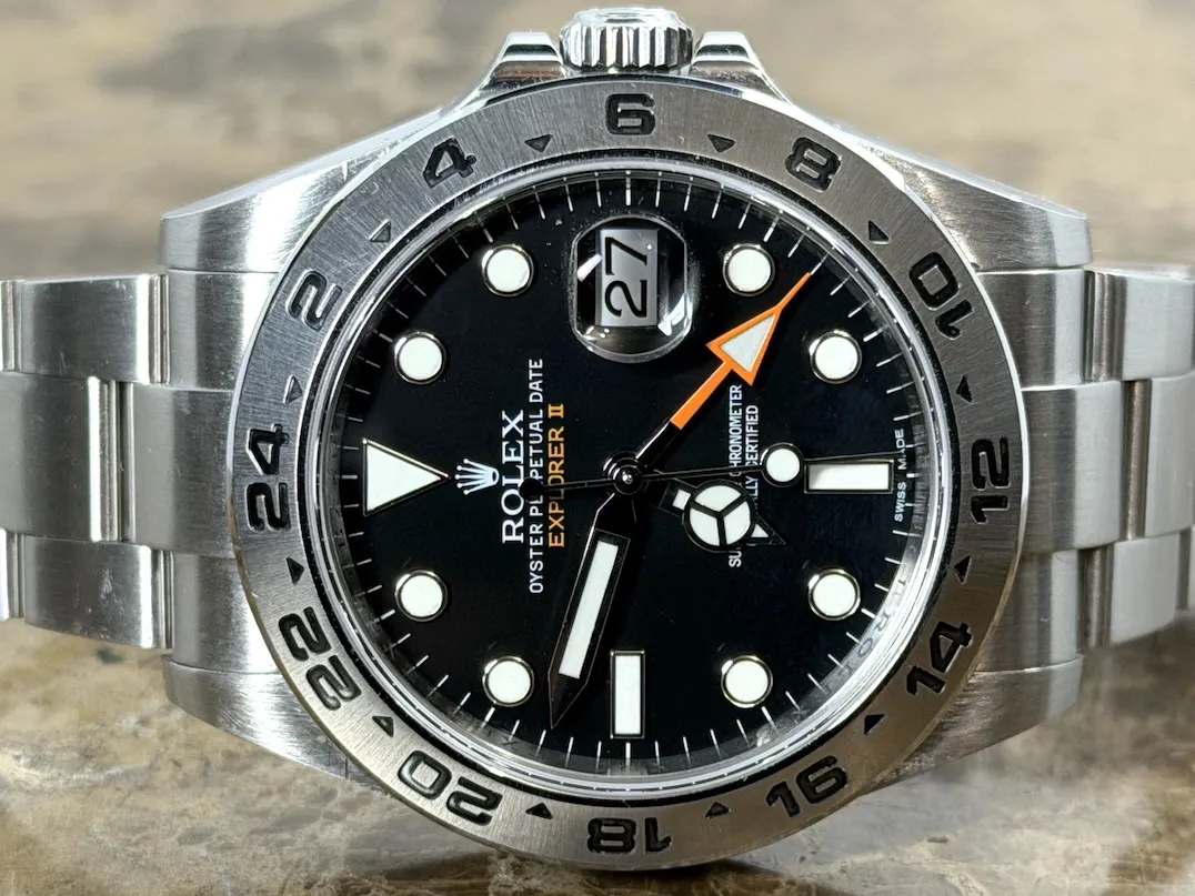 Rolex Explorer II 42mm Automatic Orange Hand with Black Dial Oyster Steel Bracelet model 216570