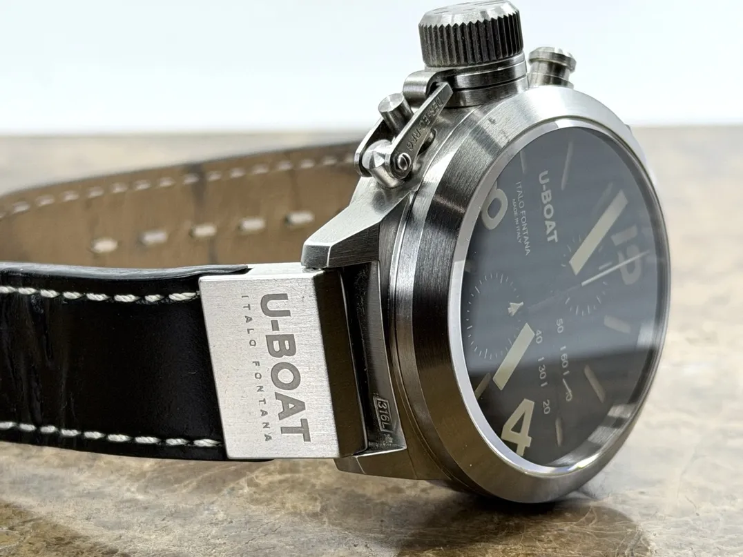 U BOAT Chronografo Acciaio 45mm Automatic 316L- Steel with 2 Straps with U Boat Box