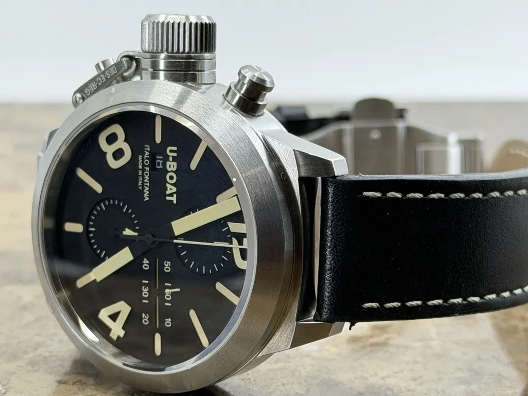 U BOAT Chronografo Acciaio 45mm Automatic 316L- Steel with 2 Straps with U Boat Box