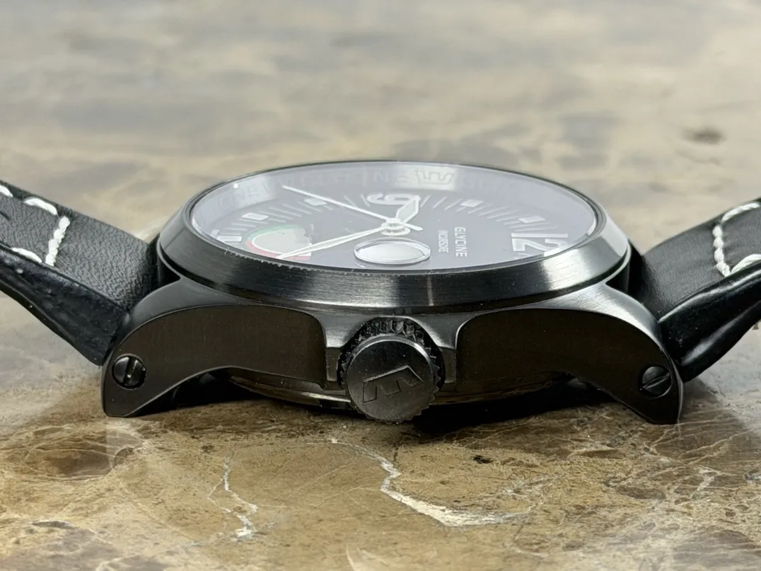 Glycine Incursore Power Reserve Indicator 46mm Automatic Black DLC Limited to 300 pieces model 3880