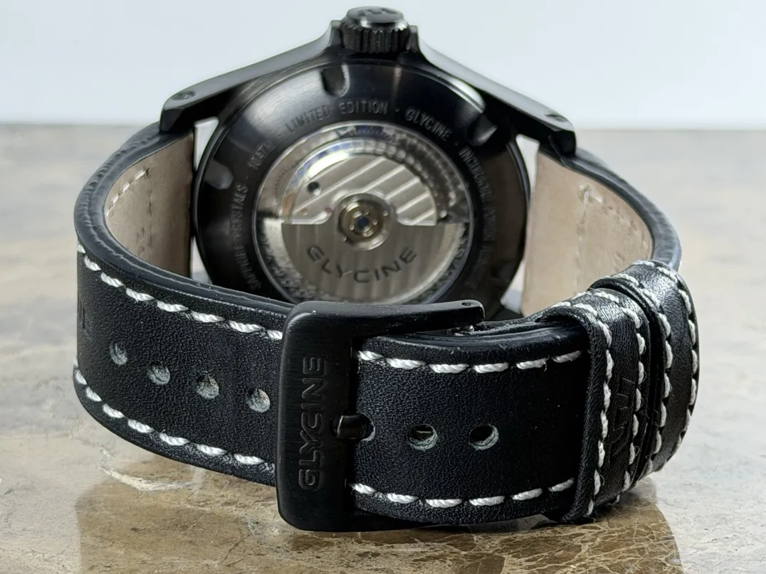 Glycine Incursore Power Reserve Indicator 46mm Automatic Black DLC Limited to 300 pieces model 3880