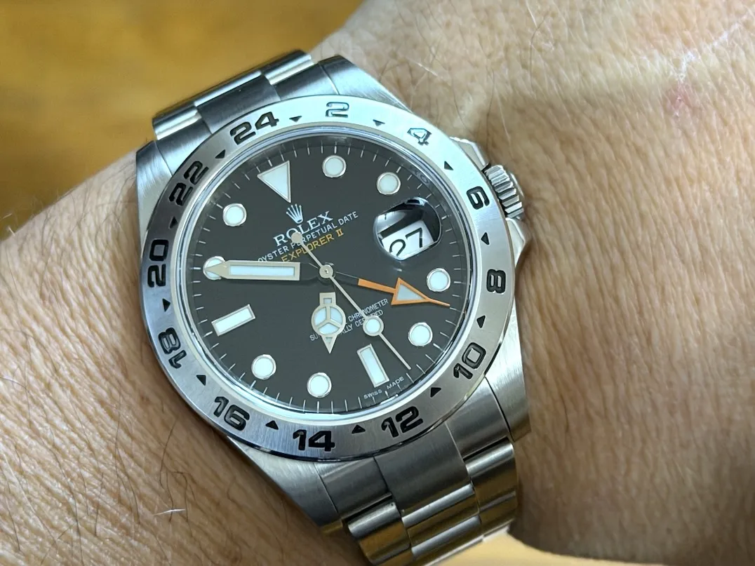 Rolex Explorer II 42mm Automatic Orange Hand with Black Dial Oyster Steel Bracelet model 216570