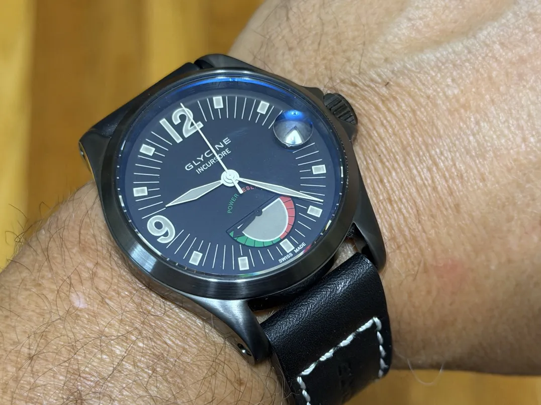 Glycine Incursore Power Reserve Indicator 46mm Automatic Black DLC Limited to 300 pieces model 3880