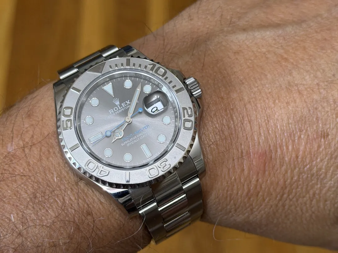Rolex Yachtmaster Steel & Platinum 40mm Automatic with Rhodium Dial 116622 with Box and Papers