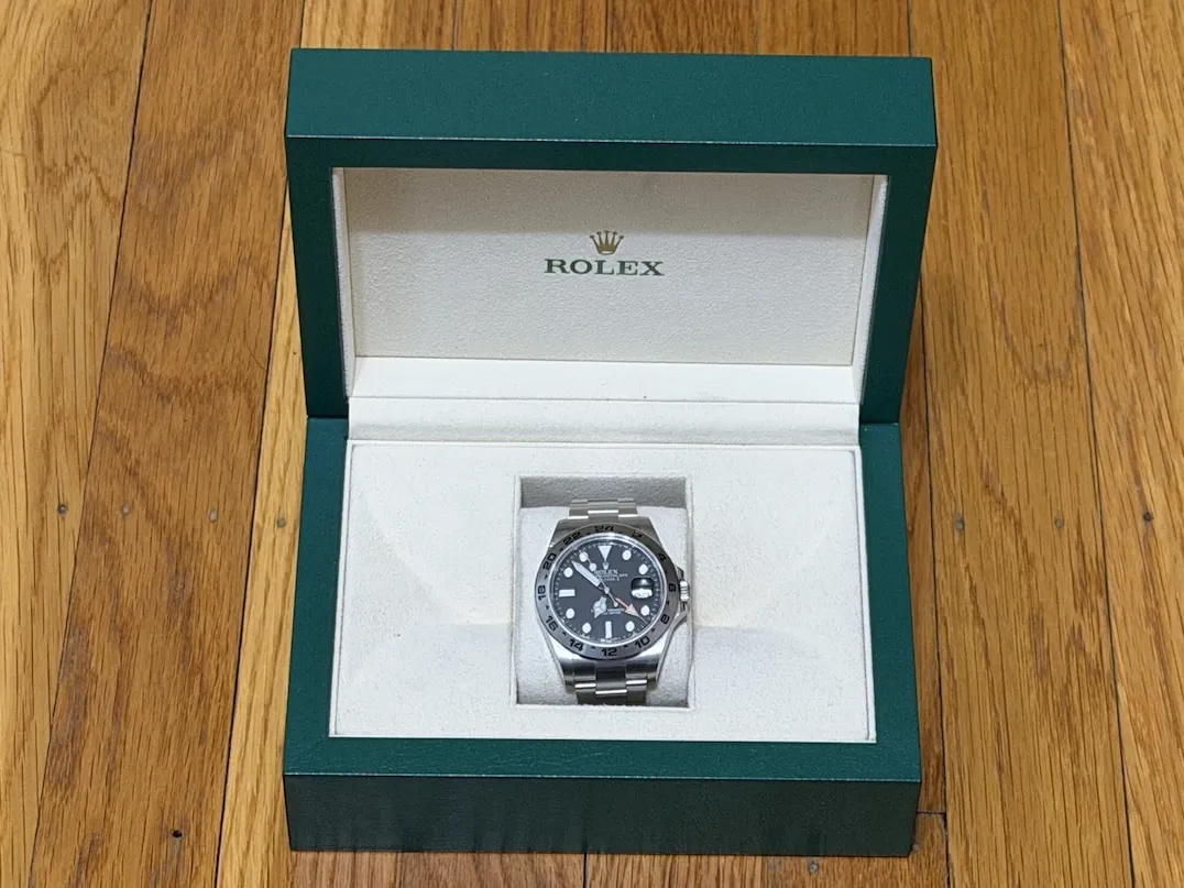 Rolex Explorer II 42mm Automatic Orange Hand with Black Dial Oyster Steel Bracelet model 216570