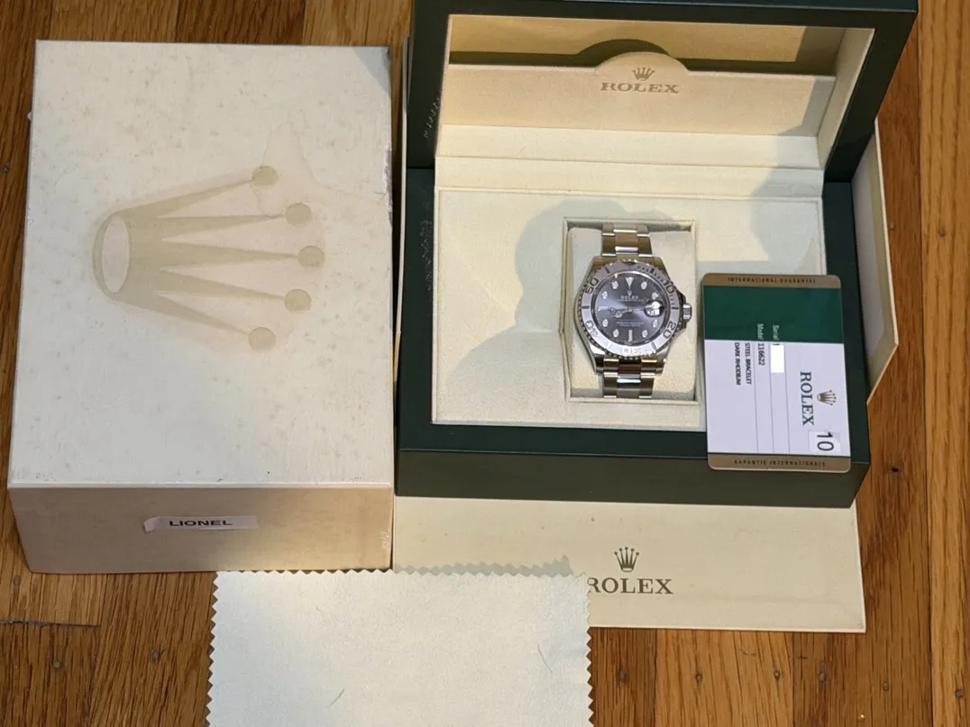 Rolex Yachtmaster Steel & Platinum 40mm Automatic with Rhodium Dial 116622 with Box and Papers