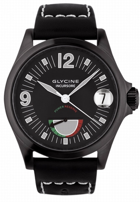 Glycine Incursore Power Reserve Indicator 46mm Automatic Black DLC Limited to 300 pieces model 3880